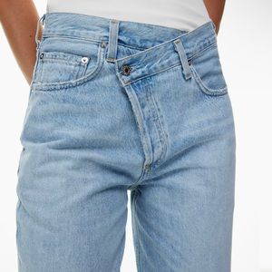 Agolde criss cross upsized jeans in light wash 24